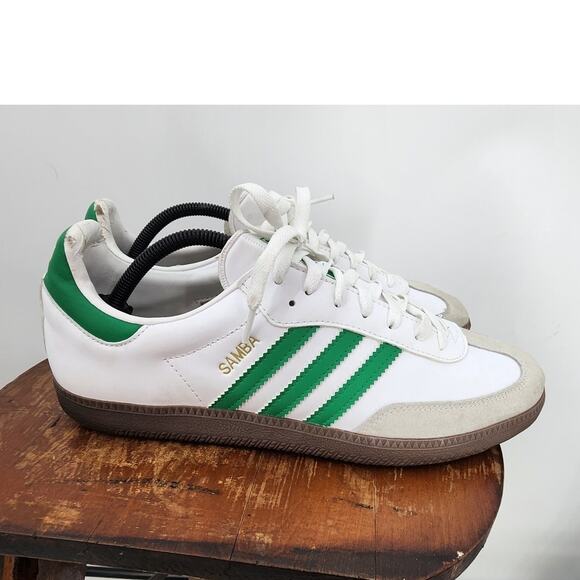 Adidas Samba Green White Brown Size 11‎ **Flawed** main image 10
